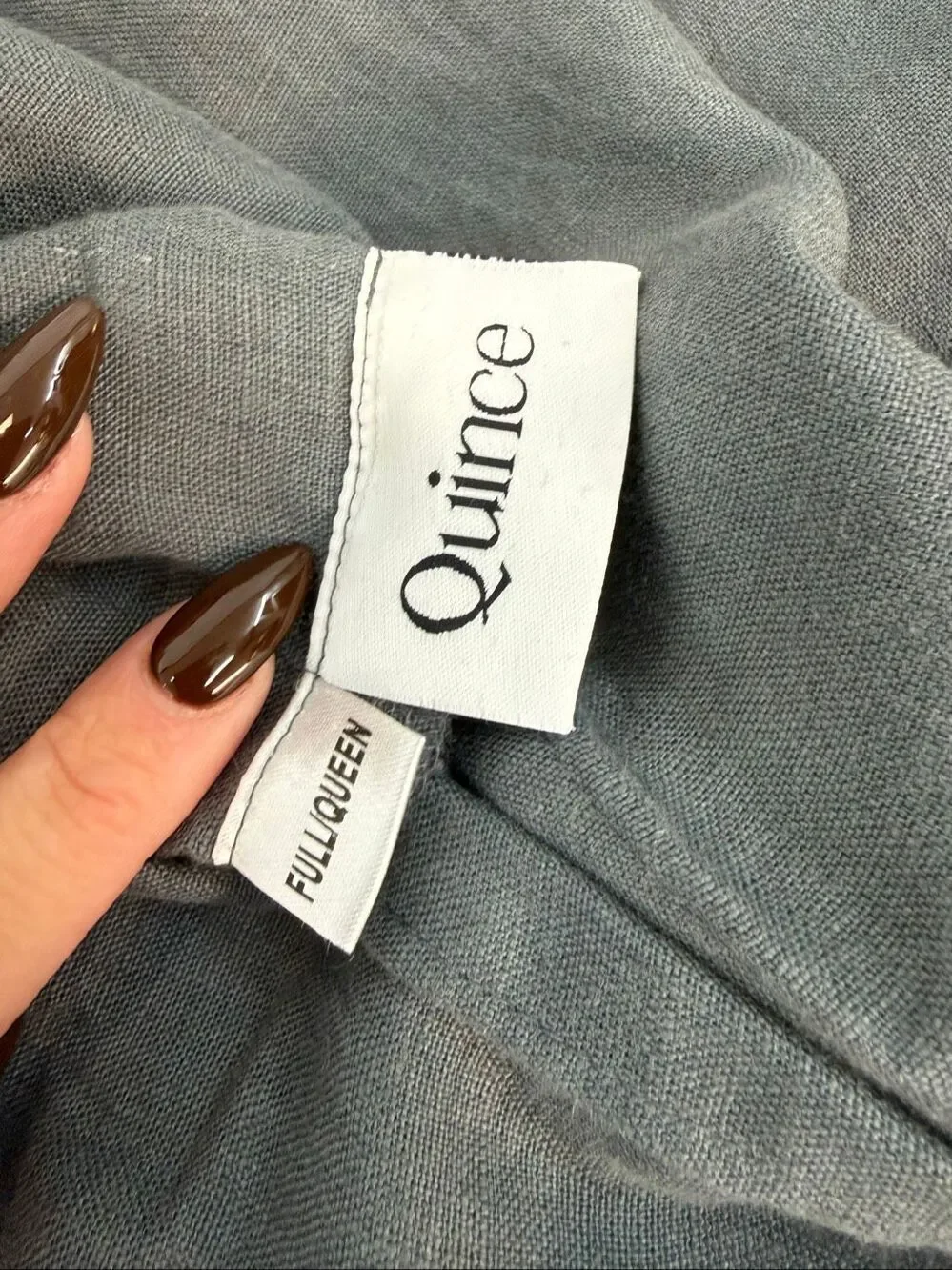 QUINCE European Linen Duvet Cover - Bluish Grey -Queen/FULL